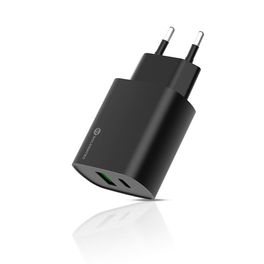 Carregador-de-Parede-Fast-Charge-Goldentec-USB-C-20W---USB-3.0-20W-Bivolt-Preto