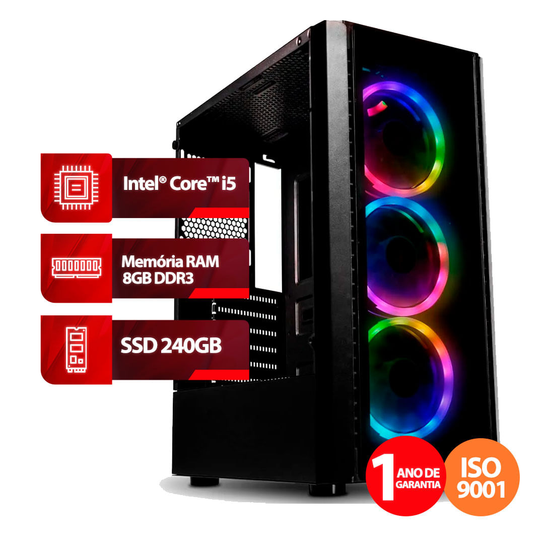 PC Gamer Intel® Core™ i5 4ª Geração, 8GB, SSD 240GB, Linux | Goldentec