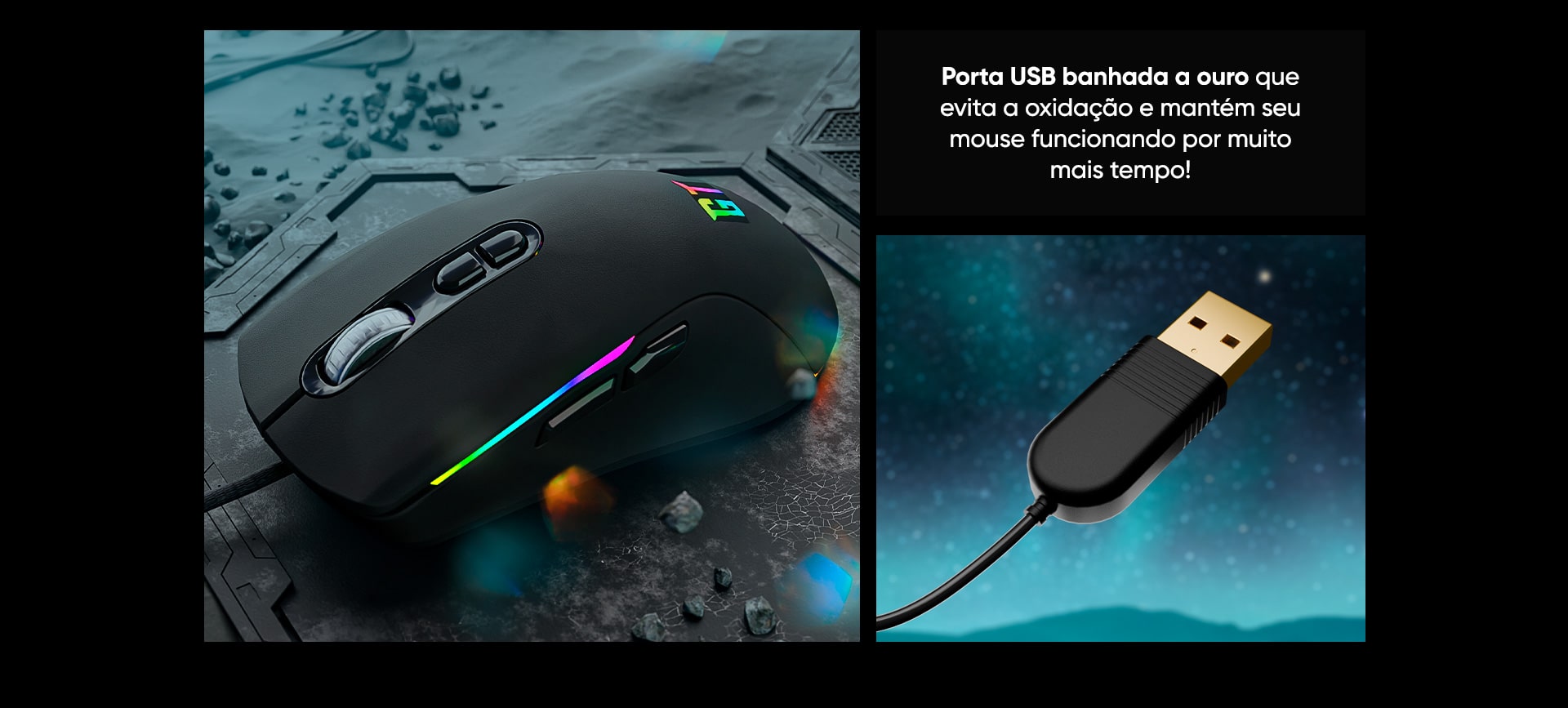 Mouse Gamer Goldentec GT Orion, 16000DPI, 6 botões