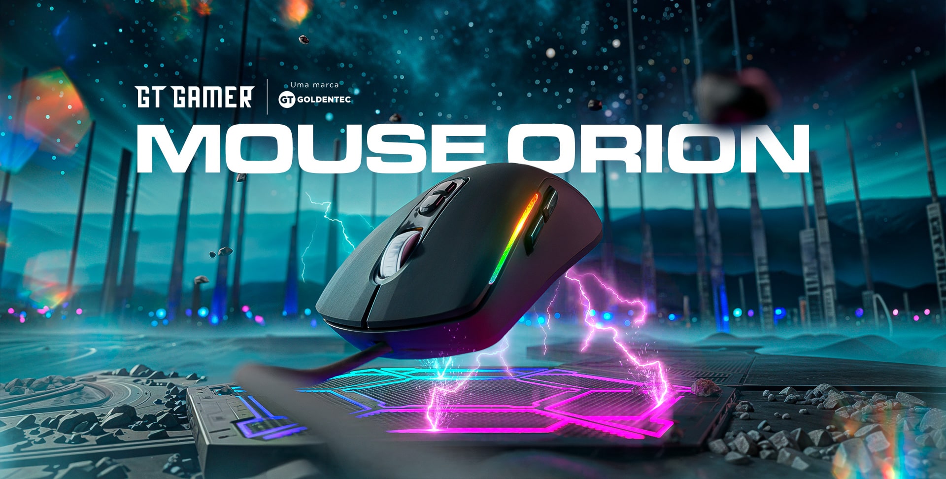 Mouse Gamer Goldentec GT Orion, 16000DPI, 6 botões