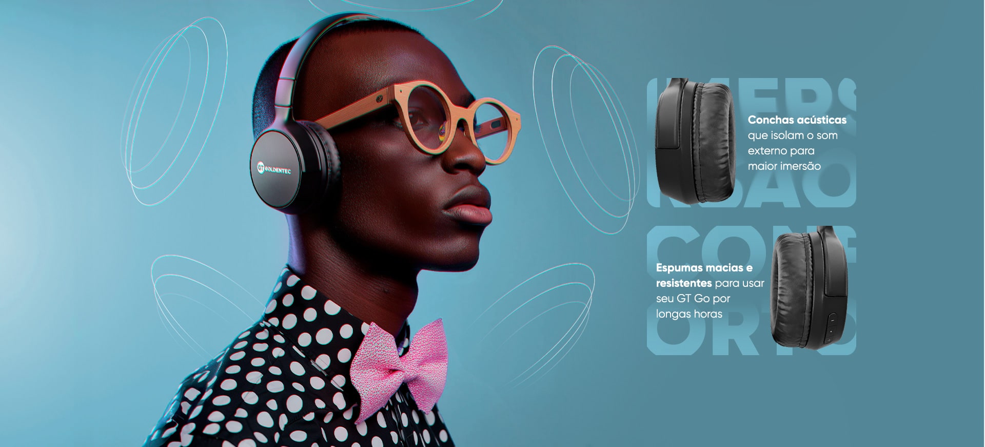 Headphone Bluetooth Goldentec GT Go Preto