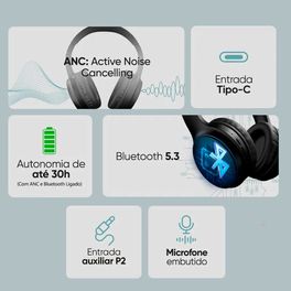 Headphone-Bluetooth-Goldentec-GT-Zen-ANC-Preto