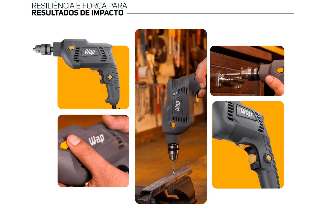 Parafusadeira e Furadeira de Impacto 3/8 Polegadas 21V WAP com maleta K21 ID01