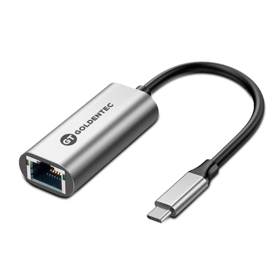 Cabo Adaptador USB-C para RJ45 Giga Ethernet 10/100/1000Mbps 18,5cm | Goldentec