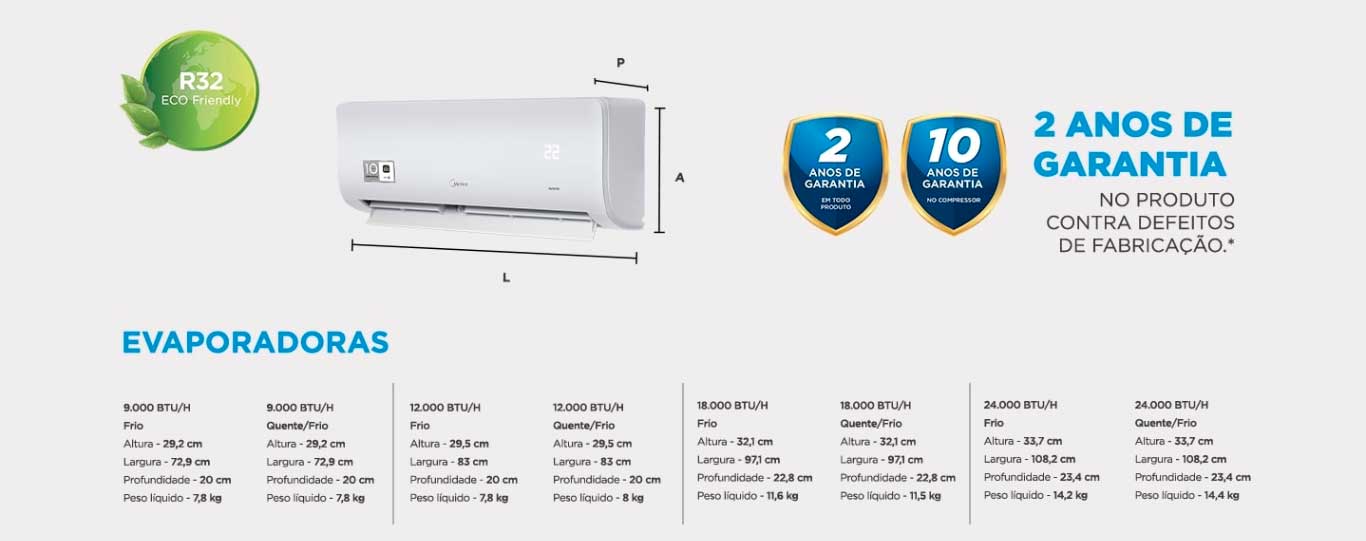 Ar Condicionado Inverter Btus Midea XtremeSave Connect Frio 220V