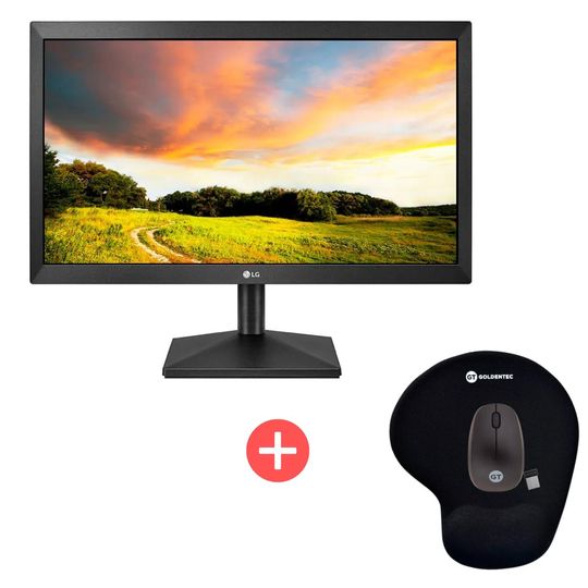 Monitor-LG-195-LED-HD-HDMI-2ms-Vesa-Com-Ajuste-de-Inclinacao---Mouse-Sem-Fio-USB-Compact-2---Mousepad-Goldentec-Comfort-com-Apoio-em-Gel