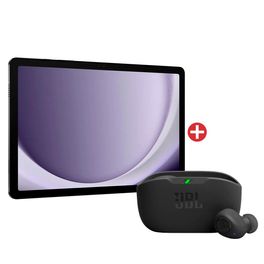 Kit-com-Tablet-Samsung-Galaxy-Tab-A9--64GB-5G-Wi-Fi-Tela-11-4GB-RAM---Fone-de-Ouvido-JBL-TWS-Wave-Buds-Preto