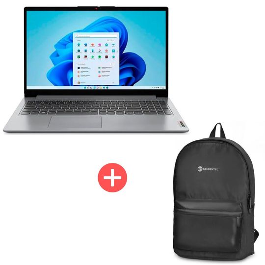 Notebook-Lenovo-Ideapad-1-i3-1215U-Tela-15.6-HD-4GB-SSD-256GB-Windows-11-Home-Cinza---Mochila-GT-Aqua-Protect-Preta--Goldentec