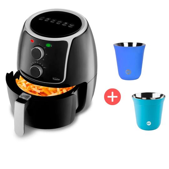 Fritadeira-Eletrica-Air-Fryer-Sem-Oleo-Taste-4L-220V-1400W---Copo-Termico-GT-Espresso-150ml-Azul---Copo-Termico-GT-Espresso-150ml-Verde--Goldentec