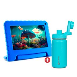 Kit-com-Tablet-Infantil-Kid-Pad-Azul-Multilaser-4GB-RAM-64GB-Wi-fi---Garrafa-Termica-Goldentec-350ml-Azul-Claro