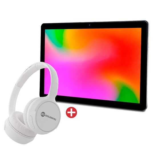 Kit-com-Tablet-Goldentec-Tab10-Metal-4G-4GB---64-GB-Octa-Core-10----Headphone-Bluetooth-Goldentec-Branco