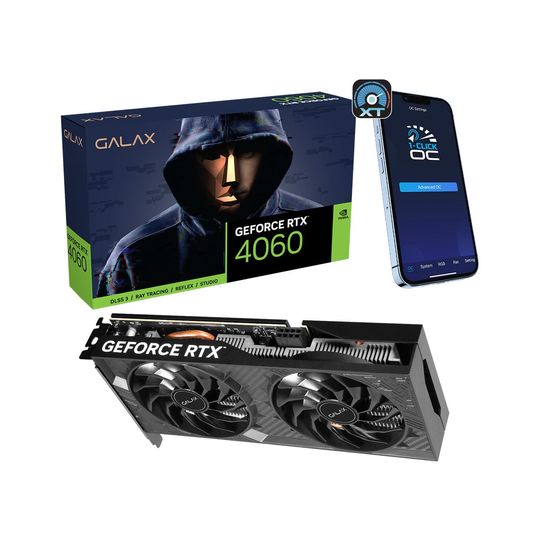 Placa de Vídeo Galax Geforce Rtx 4060 1-click Oc 2x V2, 8gb, Gddr6, 128bits 46NSL8MD9NXV