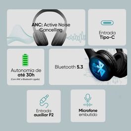 Headphone-Bluetooth-Goldentec-GT-Zen-ANC-Preto