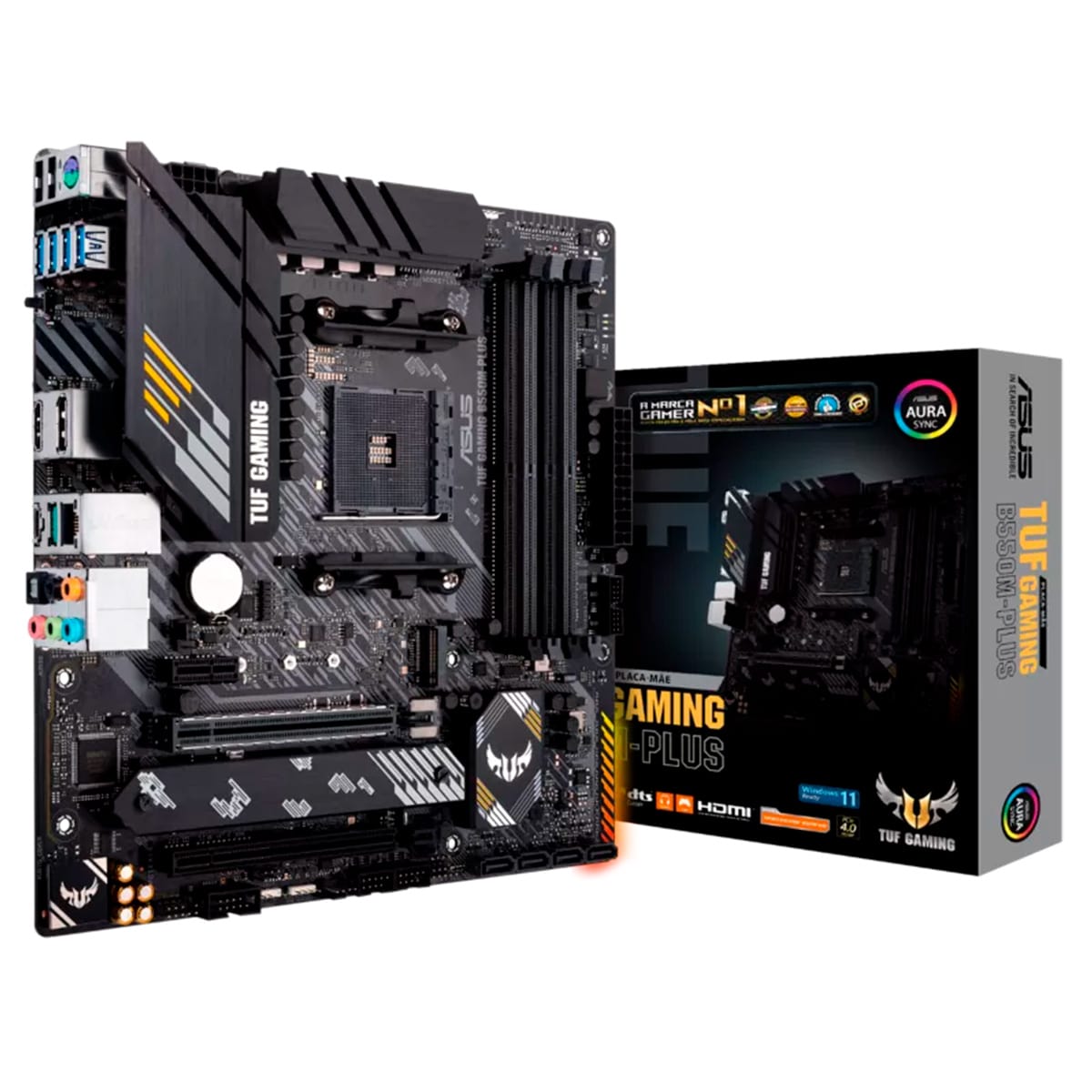 Placa-Mãe Asus TUF Gaming B550M-Plus 2x M.2 mATX DDR4 AMD AM4 - 90MB14A0-C1BAY0