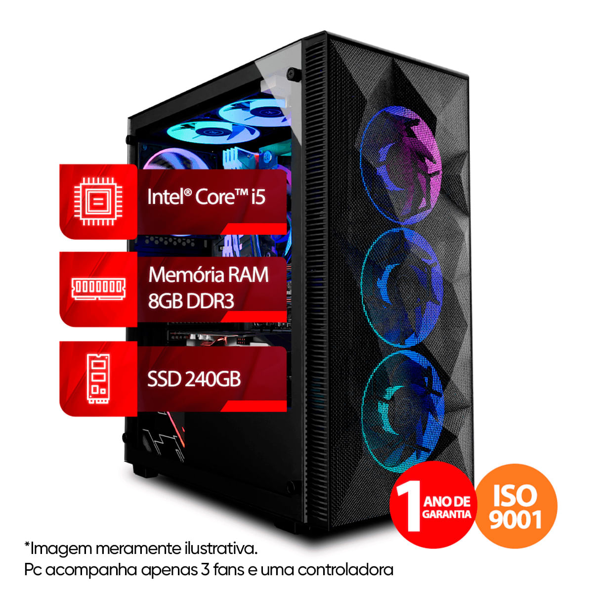 PC Gamer Intel® Core™ i5 4ª Geração, 8GB, SSD 240GB, Linux | Goldentec