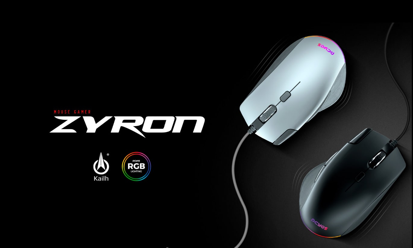 Mouse Gamer PCYes Zyron RGB, USB, 12800DPI, 7 Botões