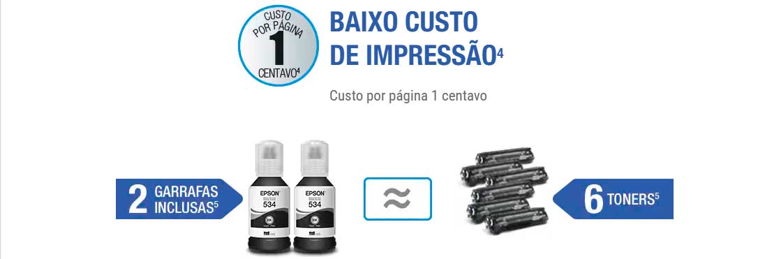 Impressora Tanque de Tinta Epson EcoTank M1120, Monocromática, Wi-Fi, Bluetooth