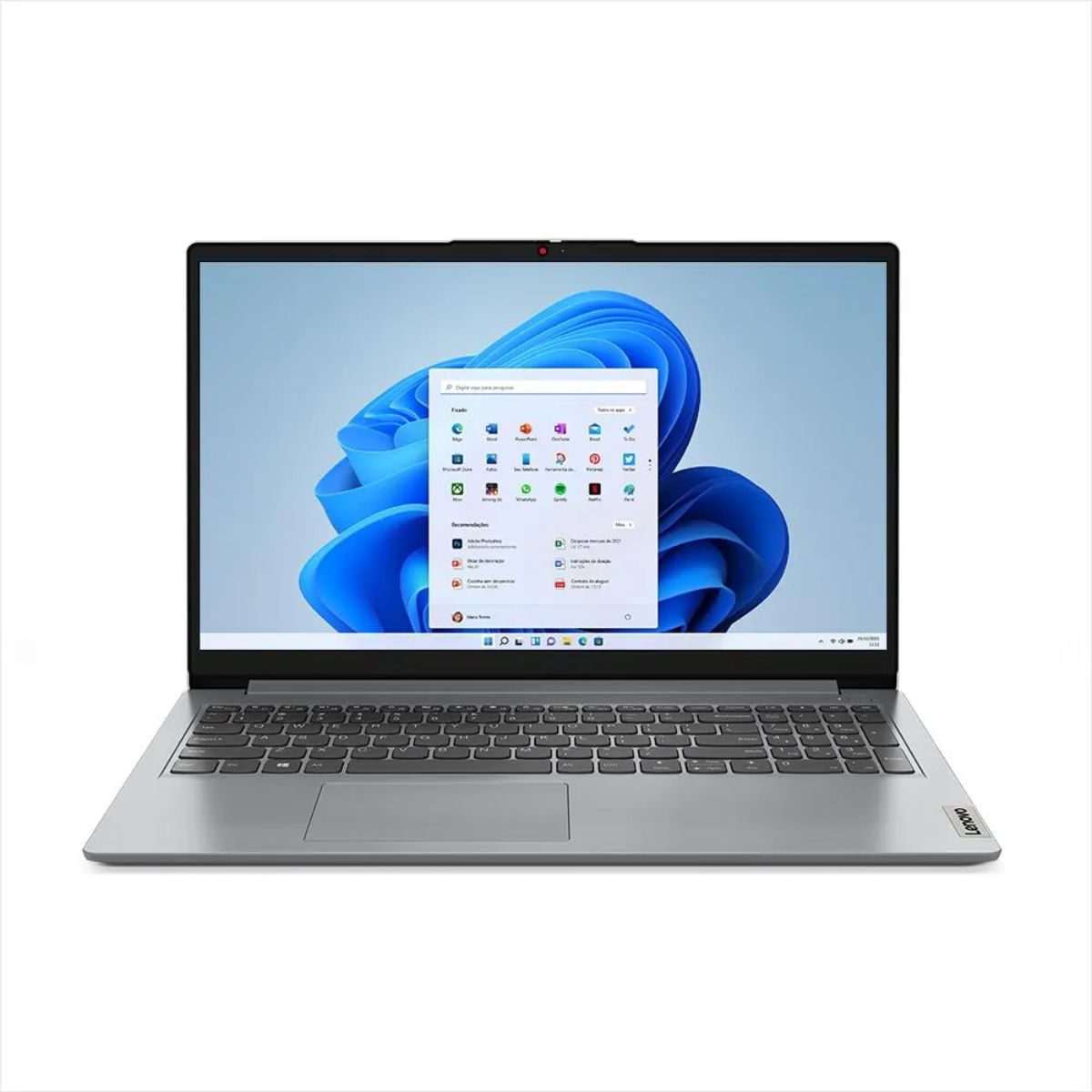 Notebook Lenovo Ideapad 1i, Intel® Core™ i3-1215U, Tela 15.6 HD, 8GB DDR4, 256GB SSD, Windows 11, Cinza - 82VY000SBR