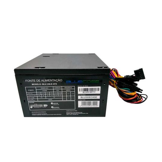 Fonte de Alimentação BlueCase 350W ATX Com Cabo - BLU350-E V3