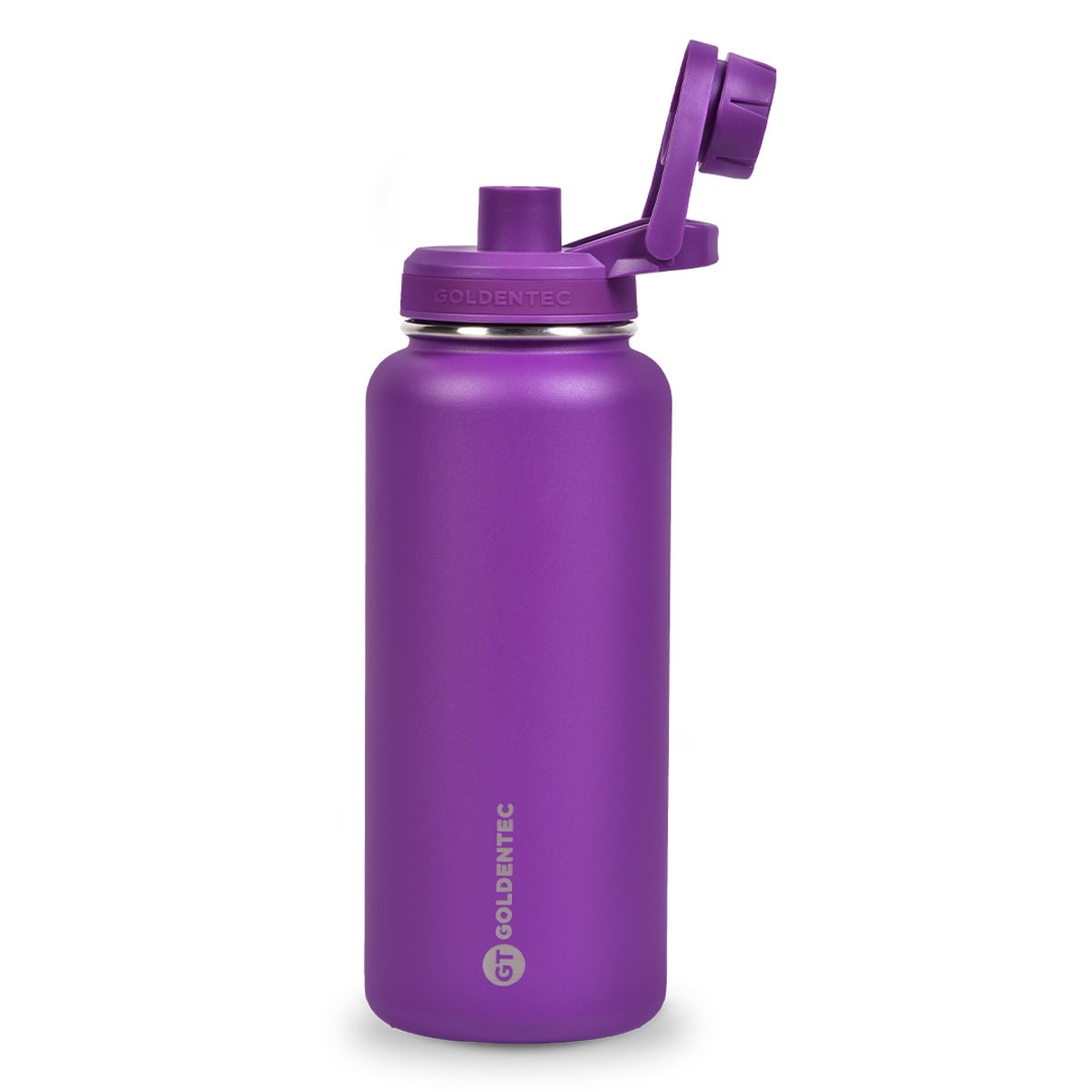 Garrafa Térmica Goldentec GT Colors Inox 1000ml Roxo para bebidas quentes ou frias com tampa com bico e base emborrachada