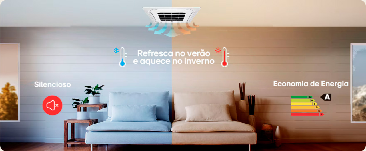 Ar Condicionado Inverter 24000 Btus LG Cassete Quente e Frio 220V