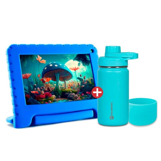 Kit Tablet Infantil Kid Pad Azul Multilaser 4GB RAM 64GB Tela 7