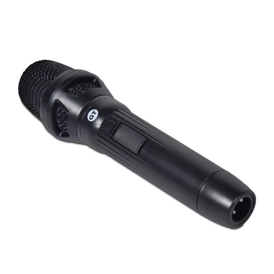 Microfone Voice Plus Goldentec Metal com fio 5m, para Caixa de Som, Karaokê, Preto