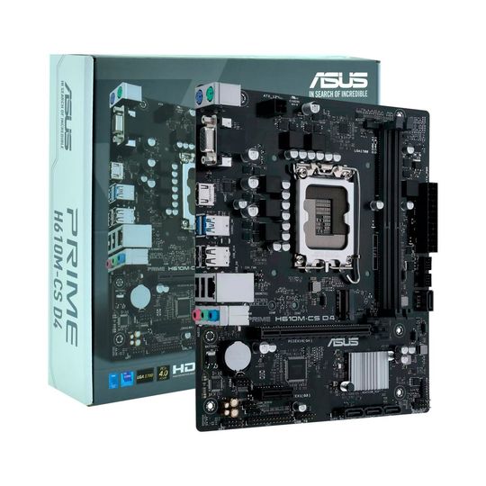 Placa Mãe Asus Prime Intel H610M-CS D4 LGA 1700 Micro-ATX com DDR4, PCIe 4.0 - 90MB1B60-C1BAY0
