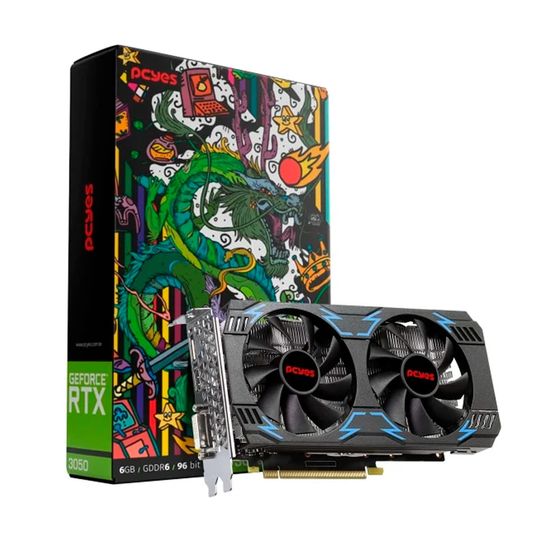 Placa de Vídeo Gamer PCYes GeForce RTX3050 6GB GDDR6 96-bits - PVRTX30506GB