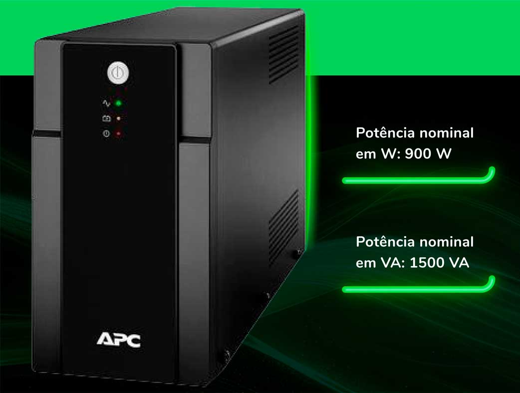 Nobreak APC Back-UPS 1500VA, Entrada Bivolt, Saída 115V - BX1500BI-BR