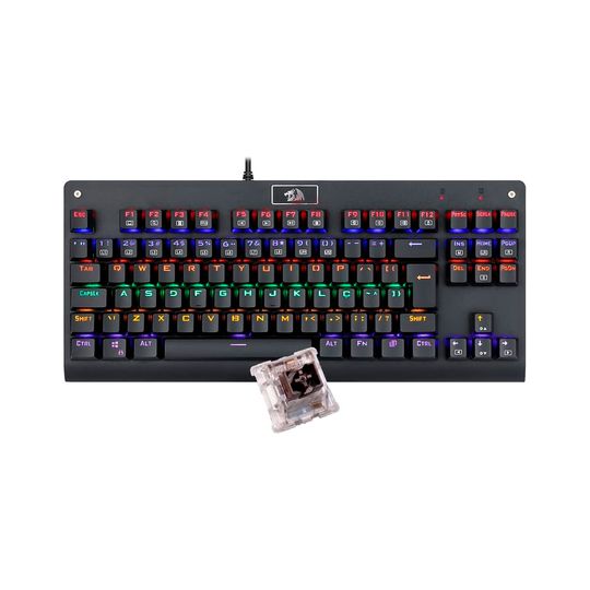 Teclado Gamer Mecânico Redragon Dark Avenger RGB, Switch Brown, ABNT2 - K568RGB-2