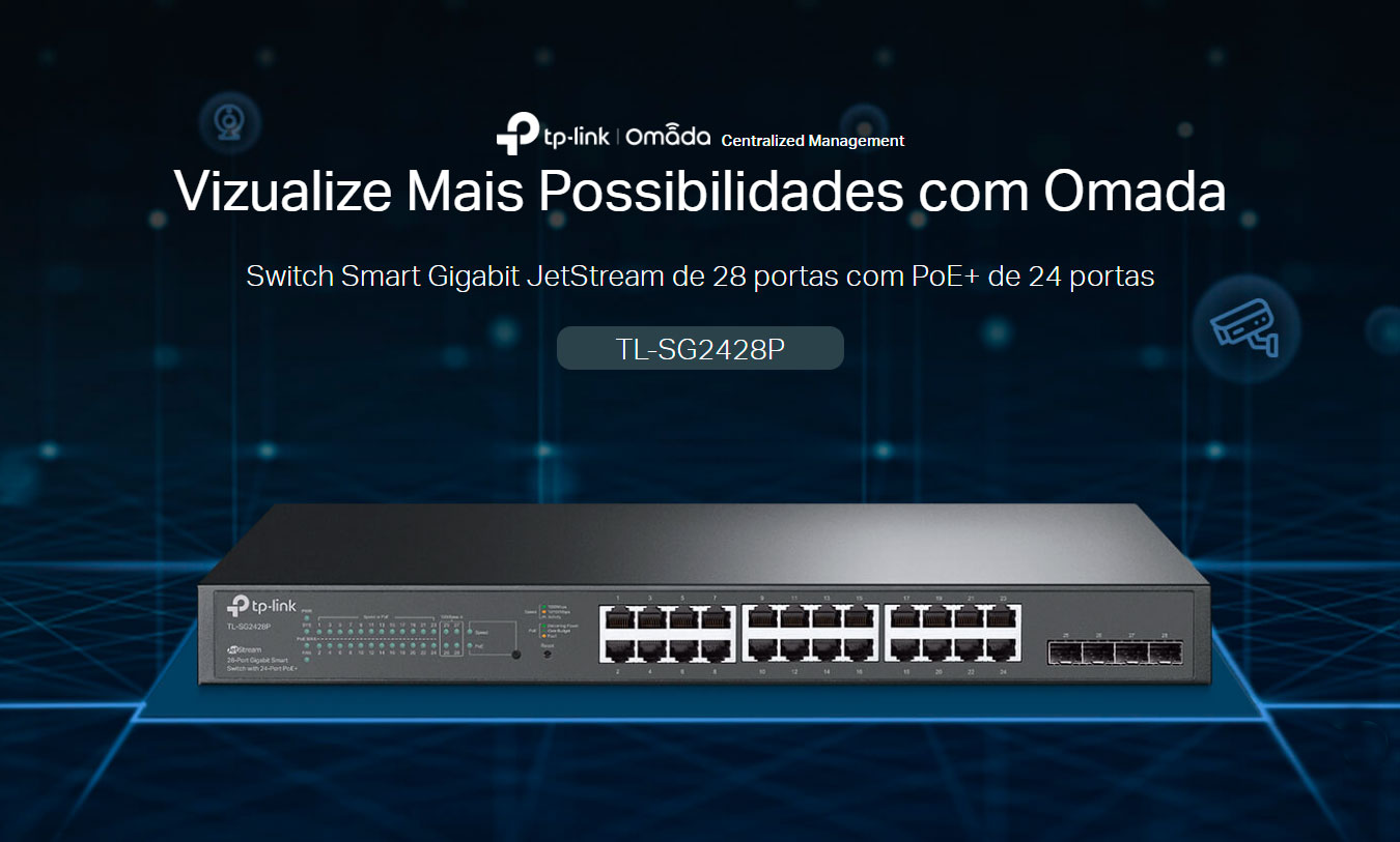 Switch Smart Gigabit TP-Link TL-SG2428P 28 portas com 24 portas PoE+