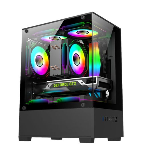 Gabinete Gamer Evolut Jady, Sem Fonte, Sem Fan, Vidro Temperado, Preto - EG826