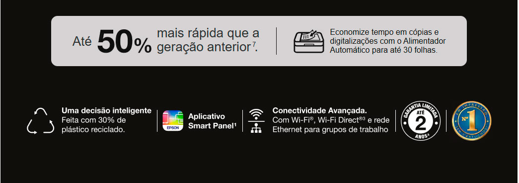 Impressora Multifuncional Colorida Tanque de Tinta Epson EcoTank L5590, Wi-Fi, USB, Bivolt