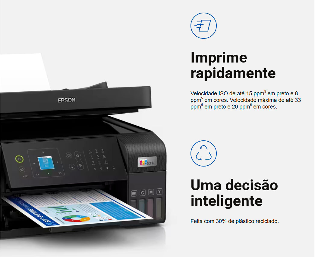 Impressora Multifuncional Colorida Tanque de Tinta Epson EcoTank L5590, Wi-Fi, USB, Bivolt