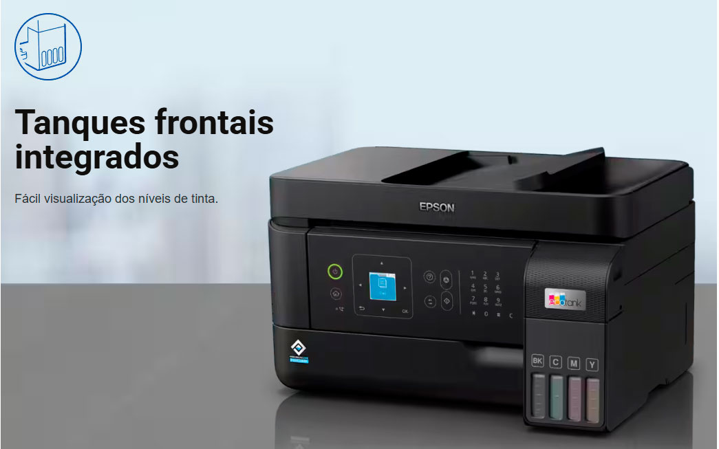 Impressora Multifuncional Colorida Tanque de Tinta Epson EcoTank L5590, Wi-Fi, USB, Bivolt