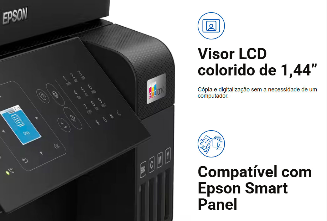 Impressora Multifuncional Colorida Tanque de Tinta Epson EcoTank L5590, Wi-Fi, USB, Bivolt