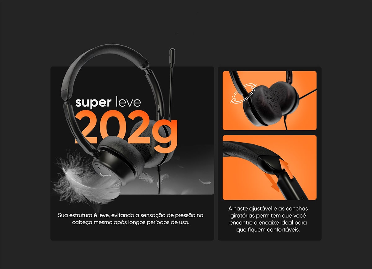 Headset Office Goldentec GT Prime USB Preto