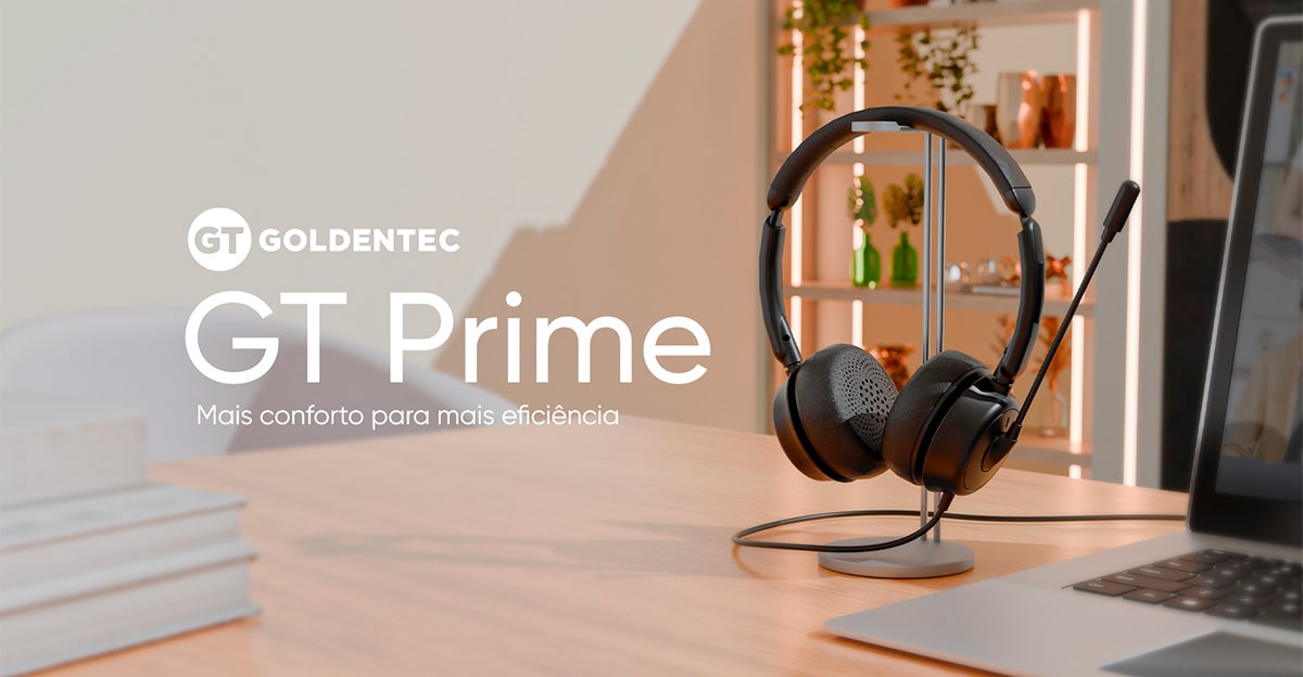 Headset Office Goldentec GT Prime USB Preto