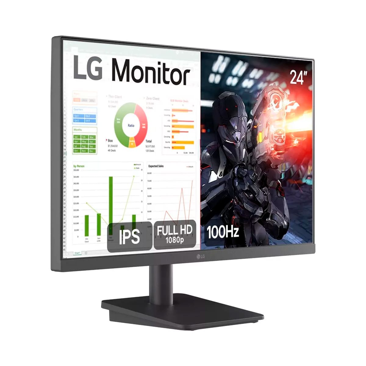 Monitor Gamer 24 LG 24MS500-B IPS, Full HD, 100Hz, 5ms, HDMI, Ajuste de Inclinação