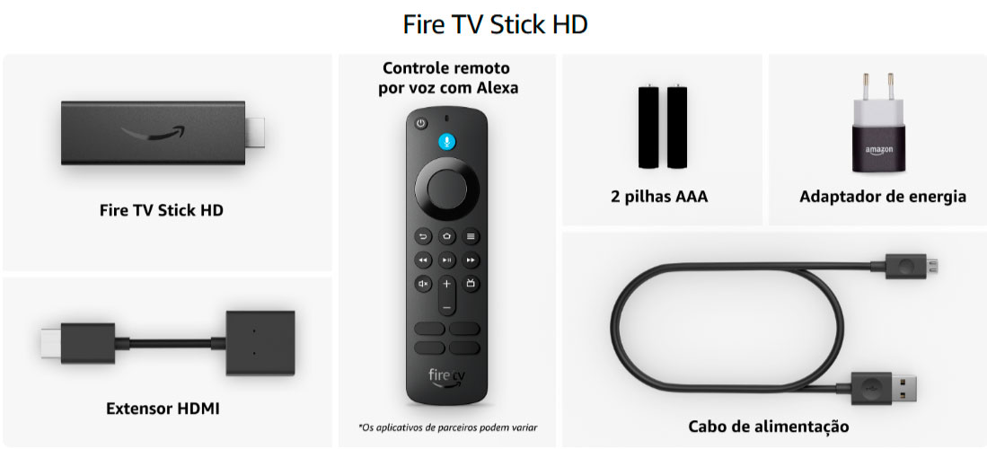 RFire TV Stick HD Amazon | Com controle remoto por voz com Alexa
