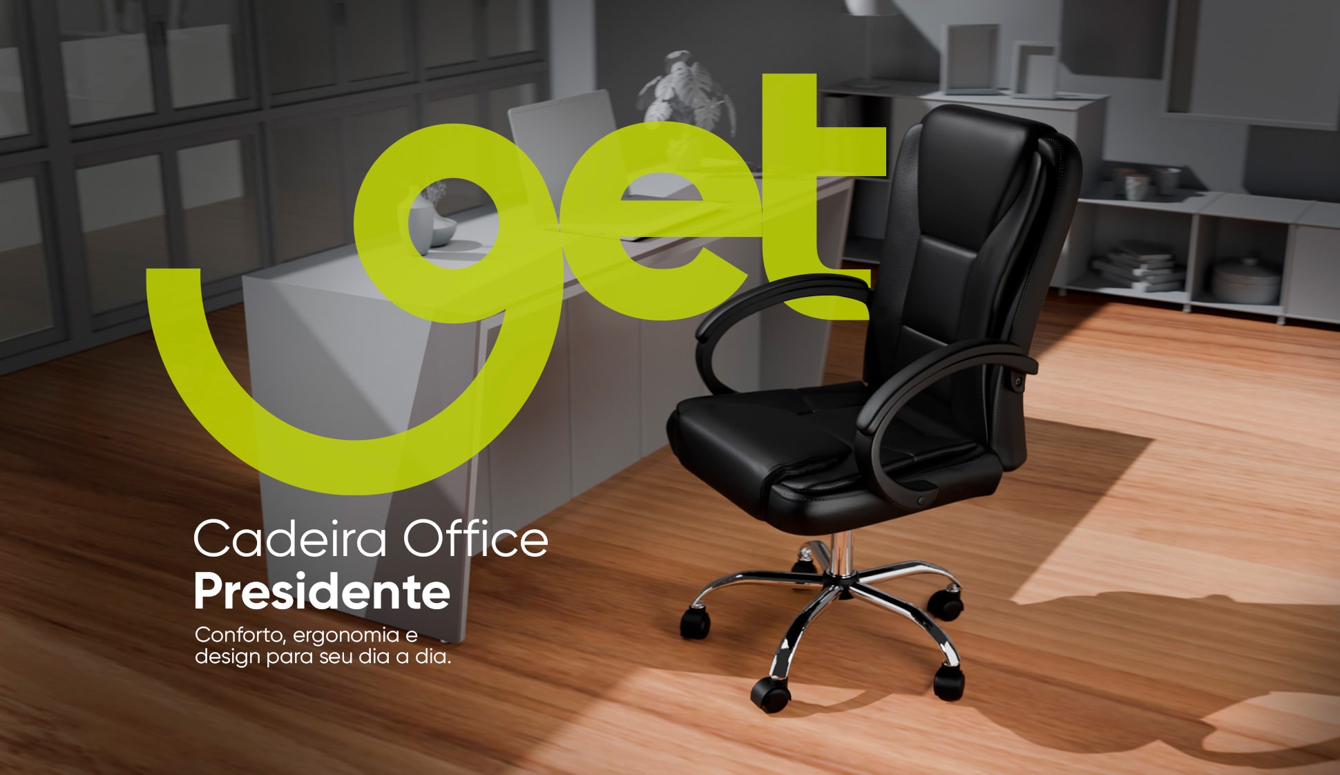 Cadeira Office Get Presidente 2024 360° Preto