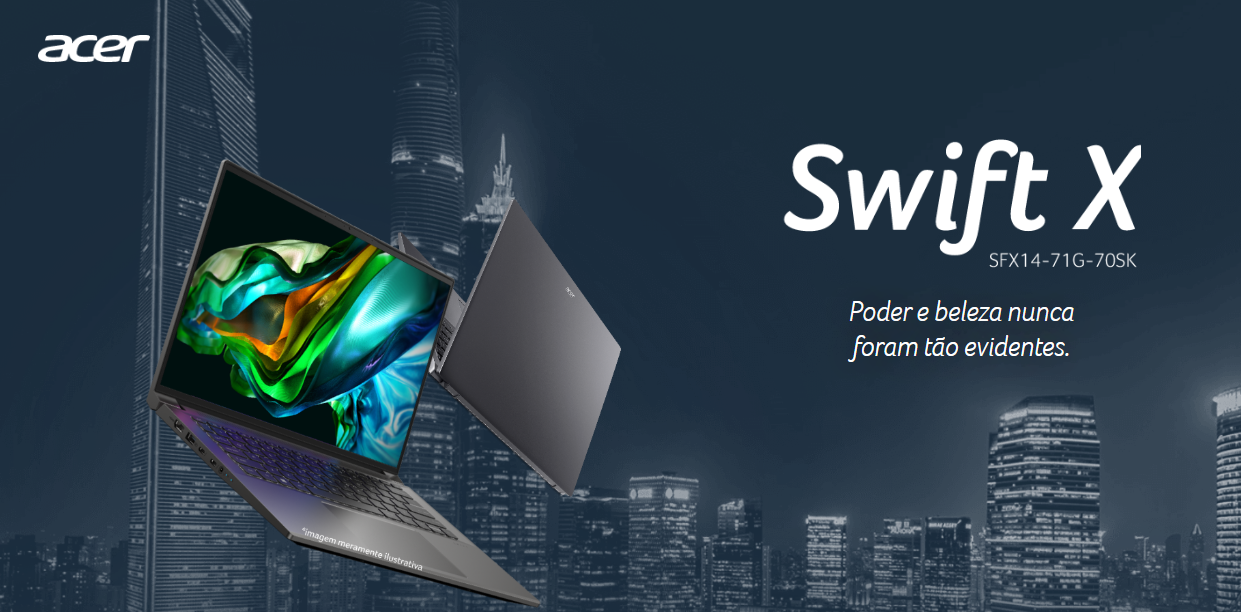 Notebook Acer Swift X SFX14-71G-70, Intel® Core™ i7–13700H, RAM 16GB, SSD 1TB, GeForce® RTX 4050