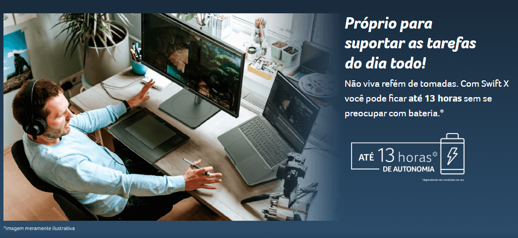 Notebook Acer Swift X SFX14-71G-70, Intel® Core™ i7–13700H, RAM 16GB, SSD 1TB, GeForce® RTX 4050