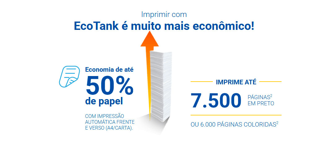 Impressora Multifuncional Tanque de Tinta 3 em 1 Epson EcoTank L6270, Wi-Fi, USB, Bivolt