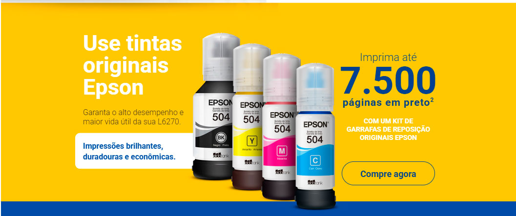 Impressora Multifuncional Tanque de Tinta 3 em 1 Epson EcoTank L6270, Wi-Fi, USB, Bivolt