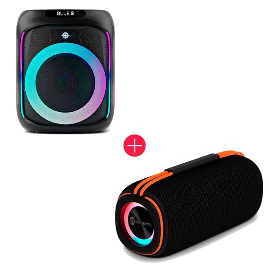 Caixa de Som Bluetooth TWS Goldentec GT Cube + Caixa de Som Goldentec GT Pop 60W RMS Bluetooth
