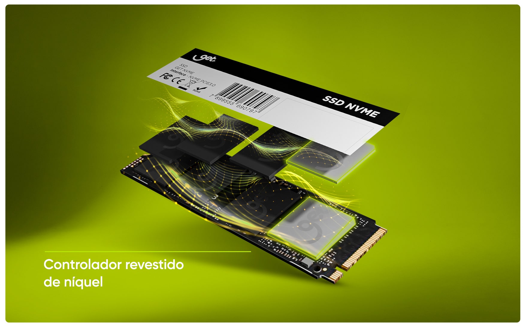 SSD 240GB Get M.2 2280 NVMe PCIe, Leitura 1600MB/s, Gravação 1400MB/s, NAND 3D