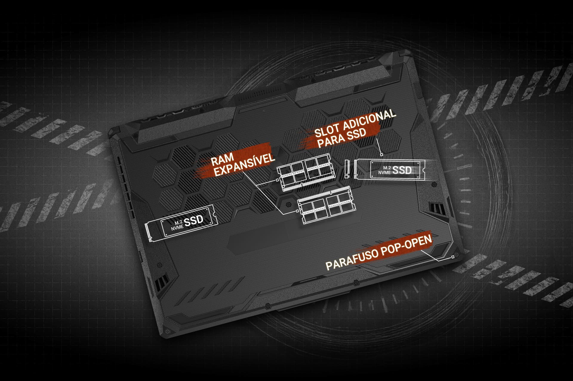 Notebook Notebook Gamer Asus TUF Gaming A15, RTX 3050, AMD Ryzen 7, RAM 16GB, 512GB SSD