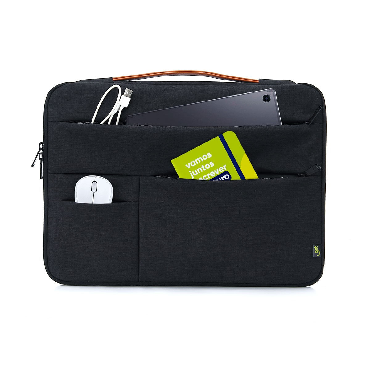Case para Notebook 15.6 Anti-Impacto com Bolsos e Alça Preta | Get